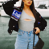 Women Jacket Printed Casual Loose Motorcycle