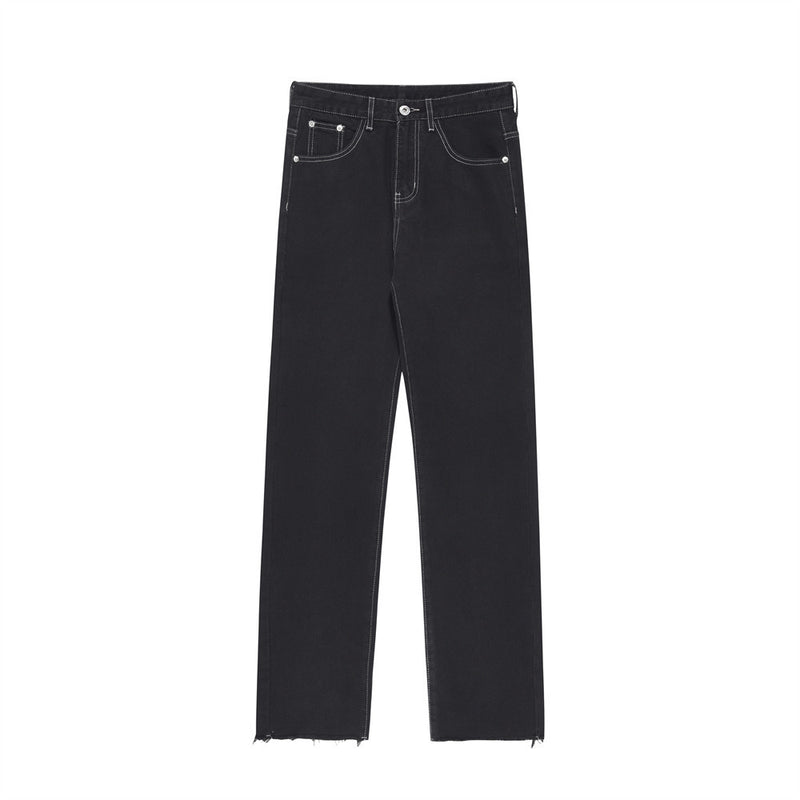 Men Jeans Hip Hop Print Baggy Pants Foot Burr