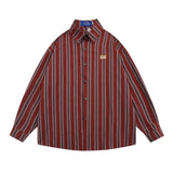 Men Long Sleeved T Shirt Vertical Striped Long Sleeve Shirt Outer Wear Men's Spring and Autumn Loose Casual