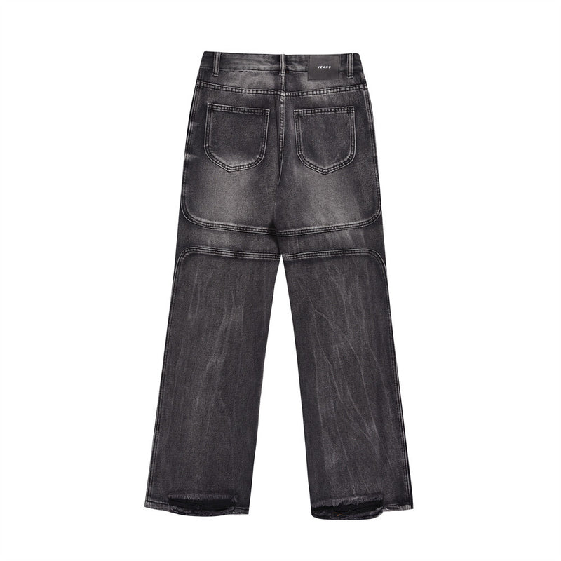Men Jeans Stitching Jeans Trendy Punk