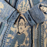 Kapital Sweater Vintage Hida Hehong Contrast Color Retro Ethnic Style Portrait Knitting Crew Neck Pullover Sweater