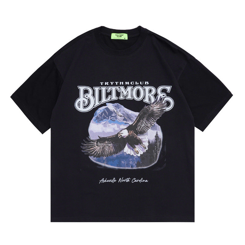Men T-Shirt Eagle Print Summer
