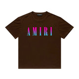 Amiri T Shirt Gradient Letter Flower Casual Short Sleeve T-shirt