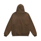 Men Fleece Lined Hoodie Winter Hooded Sweater Men Oversize Letters Printed Loose Long Sleeves