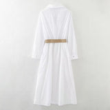 Women Dresses Elegant Embroidery Split Dress