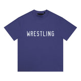 Fog Essentials T Shirts Autumn and Winter FOG Double Line Flocking Letter Crew Neck Short Sleeves