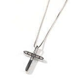 Jewelry Sterling Silver Zircon Full Diamond Cross Necklace Crosses Spectrum Royalty