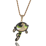 Jewelry Powerpuff Girls Spectrum St. Valentine's Pendant Hip Hop Copper Anime The Powerpuff Girls Spectrum St. Valentine's