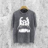 Purple Brand Distressed T Shirts Short Sleeve