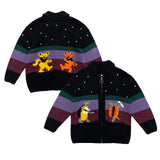 Kapital Sweater Vintage Cartoon Zipper Knitted Cardigan Color Matching Casual Style Loose Turtle Coat