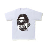 Bape New Contrast Pattern Printed T-shirt Classic Large Roun
