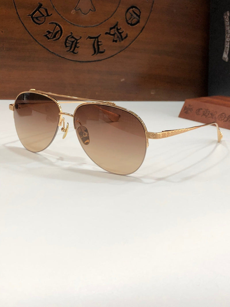 Chrome Hearts Sunglasses Fashion Half-Frame Titanium Toad Sunglasses