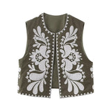 Women Vest Casual Vest Embroidery