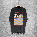 Purple Brand Distressed T Shirts Short Sleeve