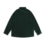 Men Long Sleeved T Shirt Embroidered Long Sleeve Shirt Boys Loose Casual Jacket Lapel Shirt Ins