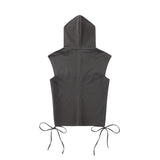 Men T-Shirt Hooded Sleeveless Top