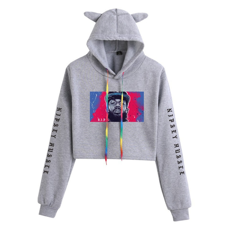 Nipsey Hussle Hoodie Rap Loose Cat Ears Sweater for Women (Part 2)