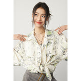 Unisex Shirt Butterfly Embroidered Shirt Width Loose Summer