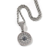 Jewelry Diamond Compass Pendant Necklace Vintage Spectrum Dog Tags