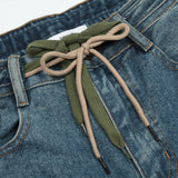 Men Jeans Vintage Side Stripes Distressed