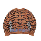 Kapital Sweater Vintage Tiger Pattern Retro Pullover round Neck Knitted Sweater for Men and Women