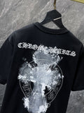 Chh Chrome Hearts T Shirts Summer three-dimensional Sanskrit embroidered alphabet casual short-sleeved T-shirt