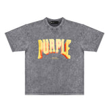 Purple Brand Distressed T Shirts Short Sleeve