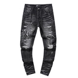 Amiri Jeans Spring and Autumn AMI Letter Ripped Straight Jeans Men and Women