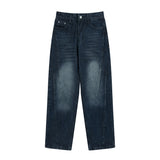 Men Jeans Pleated Stitching Loose All-Match