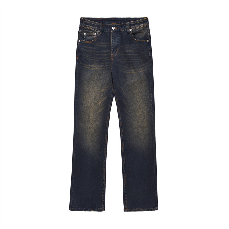 Men Jeans Retro Distressed Casual Loose Worn