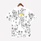 Denim Tears T Shirts D.T Kapok Full Printed Graffiti Printing Short Sleeve T-shirt