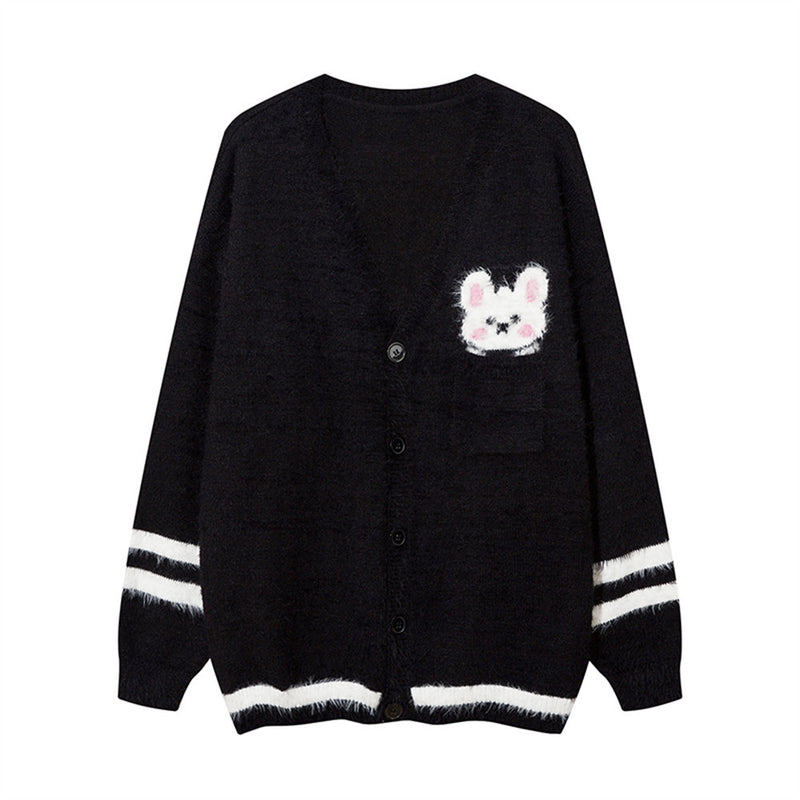Men Sweater Fleece-Lined Knitting Cardigan Sweater