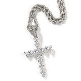 Jewelry Light Luxury Love Zircon Cross Pendant Necklace Personality Crosses Spectrum St. Valentine's