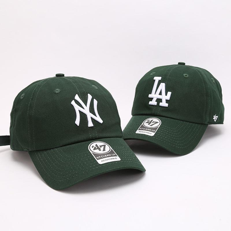 Dodgers and Yankees Baseball Cap 47brand Baseball Cap Female Summer NY Embroidered Dark Green
