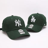 Dodgers and Yankees Baseball Cap 47brand Baseball Cap Female Summer NY Embroidered Dark Green