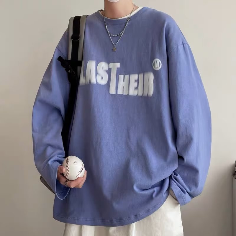 Men T Shirt Loose All-Match Bottoming Shirt