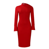 Women Dress Fall/Winter Diagonal Collar Women's Clothing