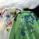 Women Sweater Graffiti Couple Knitted Sweater