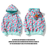 Bathing Ape Hoodie Miami Two-Hat Cardigan Zipper Fall/Winter Velvet Shark