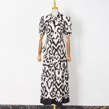 Bohemian Dress British Style Leopard Print Dress