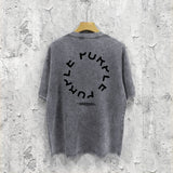 Purple Brand Distressed T Shirts Short Sleeve