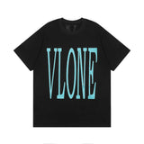 Vlone T Shirt Spring Summer Pattern Crew Neck Pullover Short Sleeve