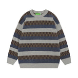 Men Sweater Striped Crew Neck Sweater Men