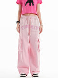 Cargo Pants Letter Print Low Waist Casual