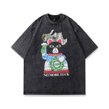 Men T-Shirt Anime Print Distressed