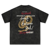 Unisex T Shirt Hip Hop Wash Loose Long Sleeve