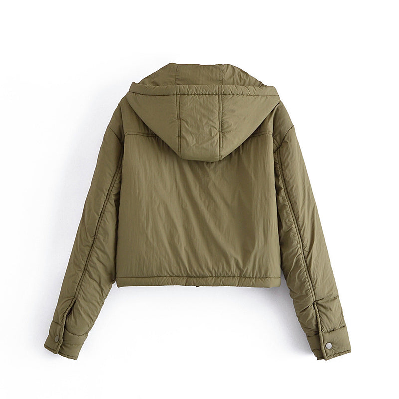 Women Cotton Coat Fashion Casual Hooded Coat