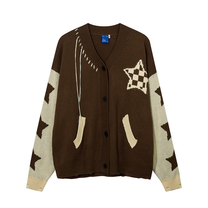 Women Sweater Vintage Knitted Sweater Loose Cardigan