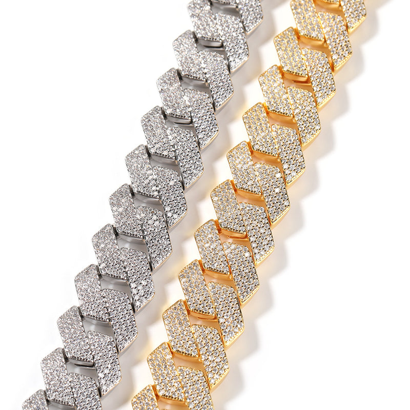 Bracelet Spring Buckle Four-Row Diamond Bar Cuban Bracelet Full Diamond St. Valentine's Spectrum