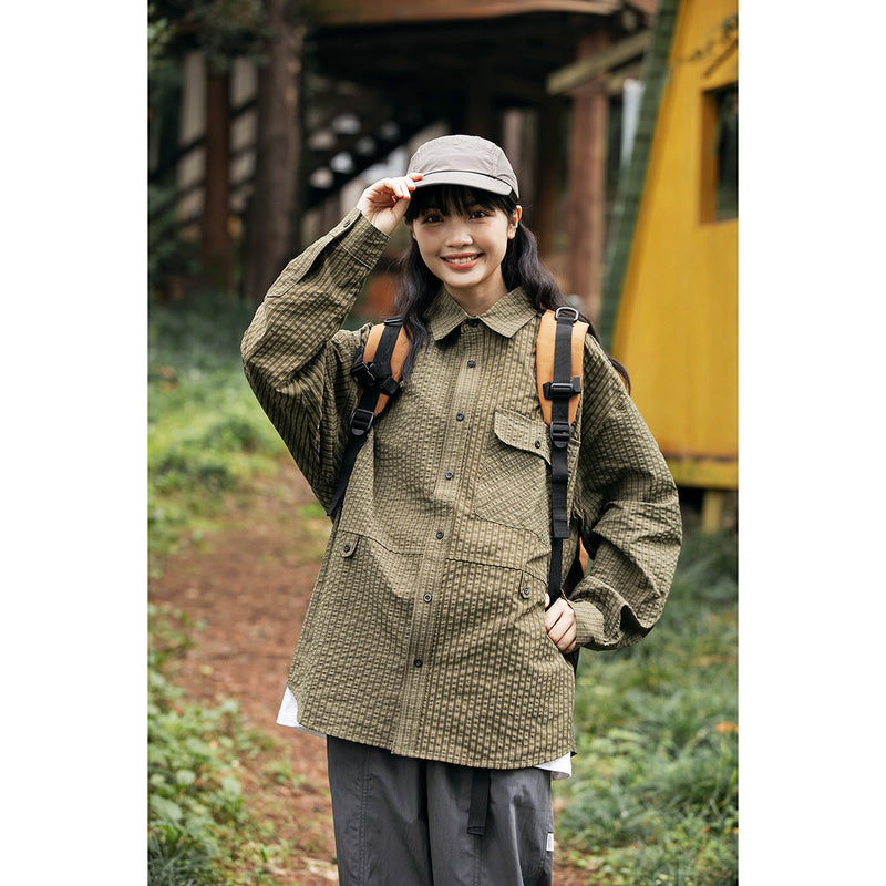 Unisex Shirt Retro Plaid Shirt Long Sleeve